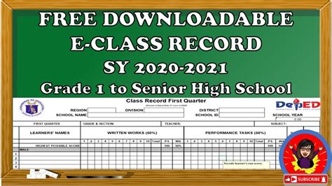 e class record junior high school